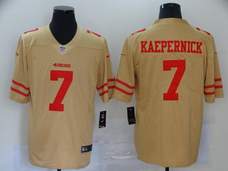 Men's San Francisco 49ers #7 Colin Kaepernick Gold Inverted Legend Stitched Jersey